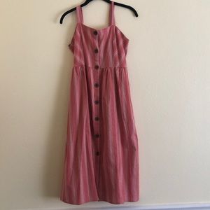 button down midi dress